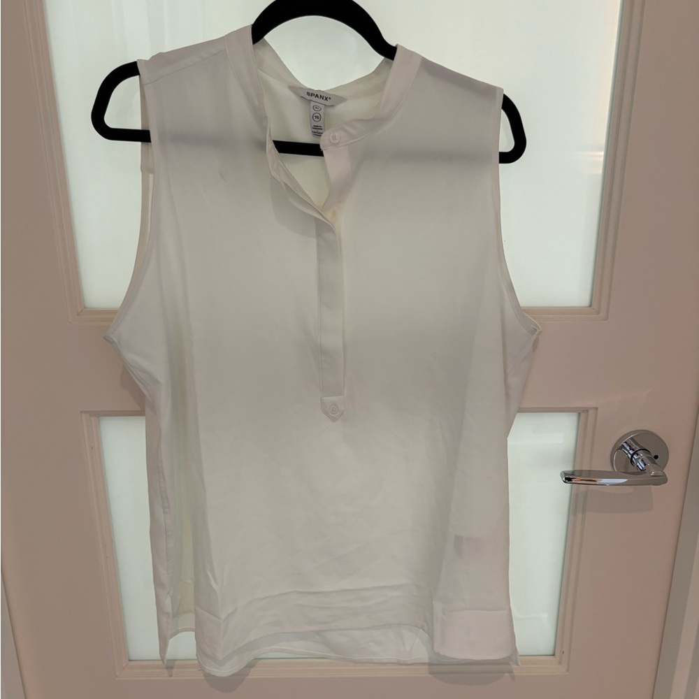 NWOT Sleeveless White Spanx Suit Shirt